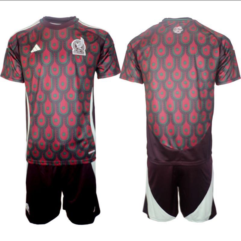 Men 2024-2025 Season Mexico home red Blank Soccer Jersey